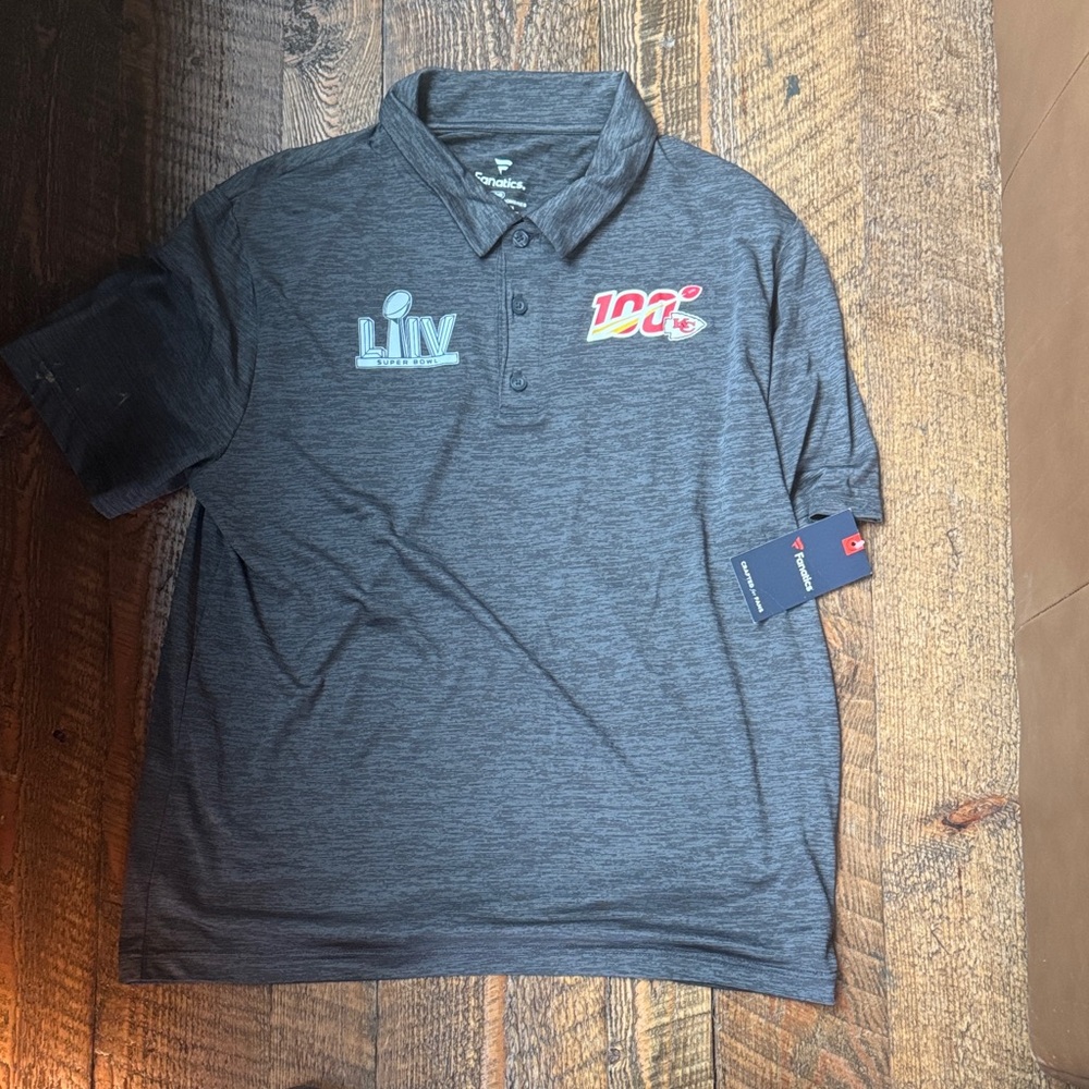 Fanatics Heather Charcoal Gray NFL 100 & LIV Polo